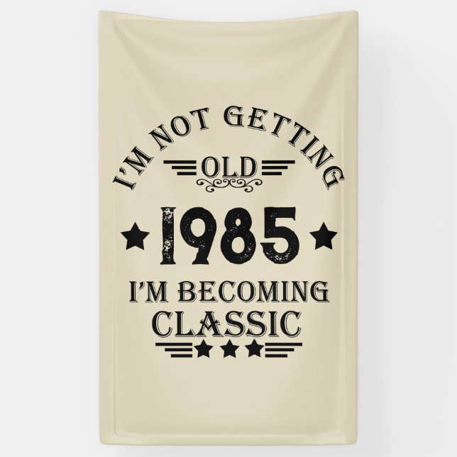 Banderoles Cadeau d'anniversaire vintage personnalisé (Vertical)