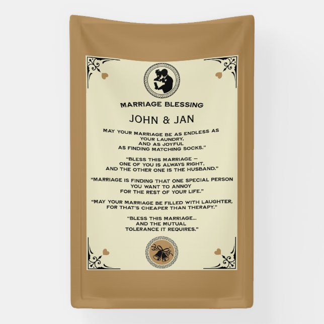 Banderoles Cadeau de bénédiction de mariage (Verticale)