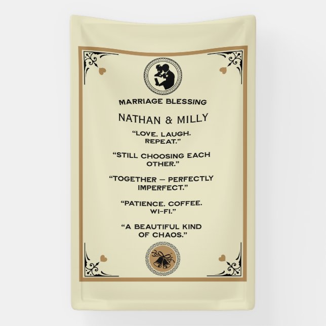 Banderoles Cadeau de bénédiction de mariage (Verticale)