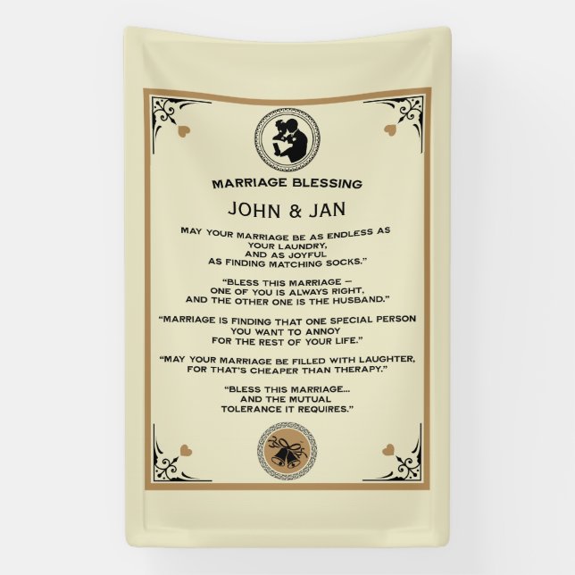 Banderoles Cadeau de bénédiction de mariage (Verticale)