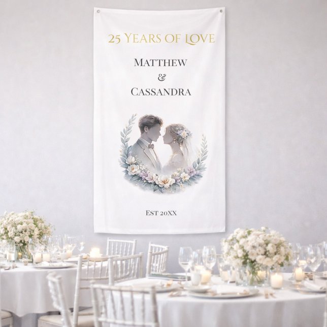 Banderoles Cadeau de famille pour les 25 ans de mariage (Créateur téléchargé)