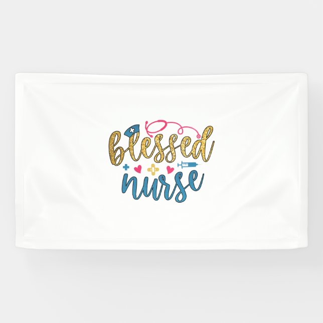 Banderoles Cadeau infirmière | Infirmière bénie (Horizontal)
