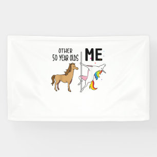 Banderoles Cadeau licorne 50 ans anniversaire et moi autre