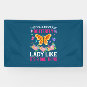 Banderoles Cadeau Papillon   Ils M'Appelent Papillon Fou