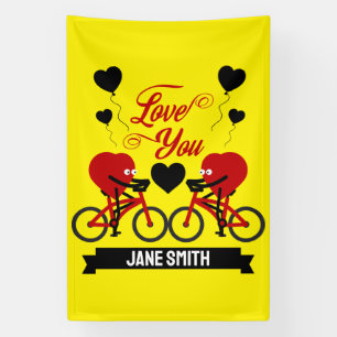 Banderoles Cadeau romantique pour couple cycliste