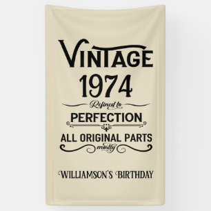 Banderoles Cadeaux d'anniversaire vintages personnalisés noir