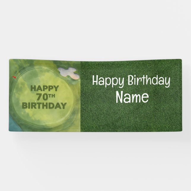 Banderoles Cadeaux de 70 ans pour golfeur    (Horizontal)