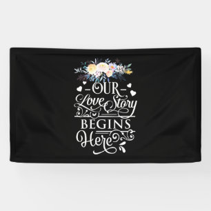 Banderoles Cadeaux de mariage   Notre histoire d'amour commen