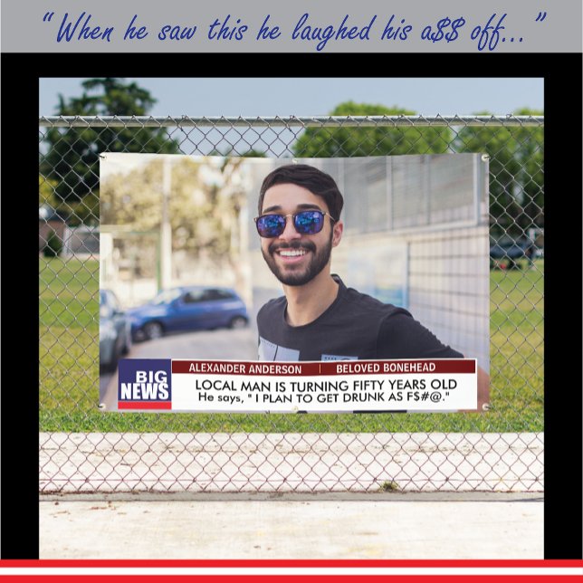 Banderoles Cadeaux drôles pour les 50 ans des hommes 📺 Actua (Créateur téléchargé)