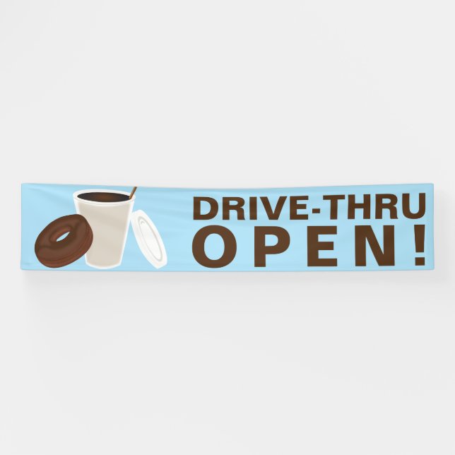 Banderoles Café Drive Thru Open (Horizontal)