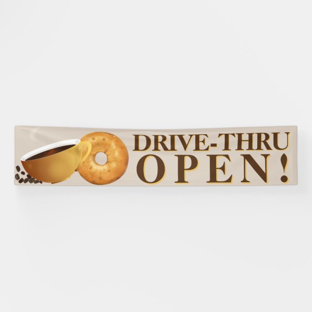 Banderoles Café et Bagel Drive Thru (Horizontal)