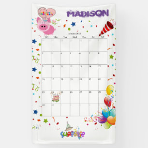 Banderoles Calendrier d'anniversaire Vinyl Happy Janvier 2022