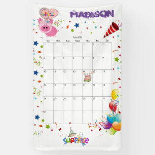 Banderoles Calendrier d'anniversaire Vinyl Happy Juillet 2022