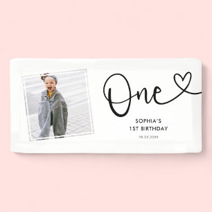 Banderoles Calligraphie joueuse minimaliste 1er anniversaire