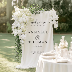 Banderoles Calligraphie moderne simple Mariage "Bienvenue"