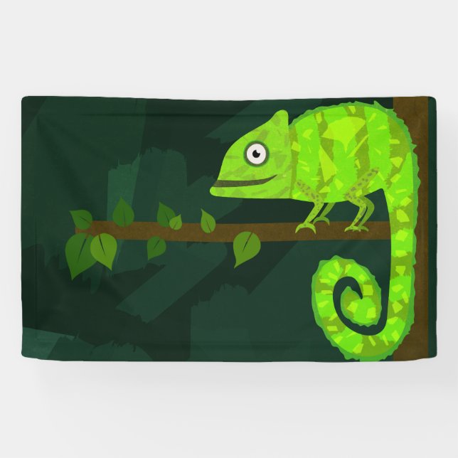 Banderoles Caméléon mignon vert (Horizontal)