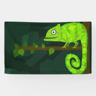 Banderoles Caméléon mignon vert