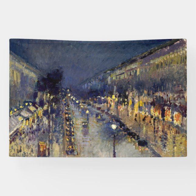 Banderoles Camille Pissarro - Boulevard Montmartre en nuit (Horizontal)