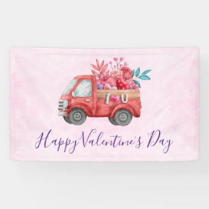 Banderoles Camion d'amour mignon avec Heart Cargo Valentine's
