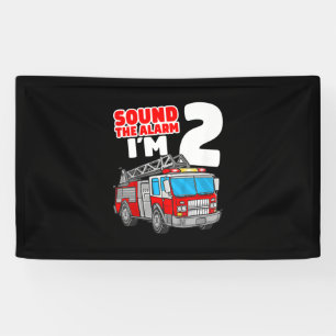 Banderoles Camion d'incendie 2 ans pompier 2e anniversaire