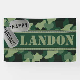 Banderoles Camo, Dogtags, fête d'anniversaire d'armée