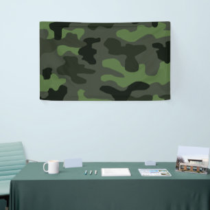 Banderoles Camouflage gris vert foncé no.14 imprimé tasse de