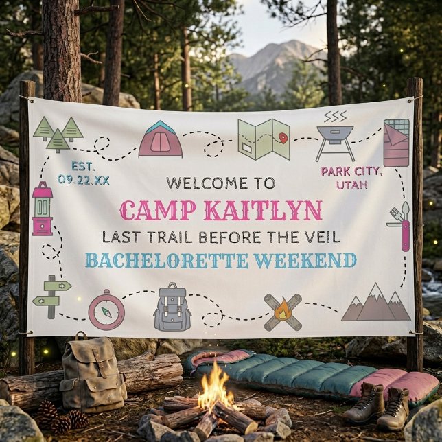 Banderoles Camp Bach Wilderness Bachelorette Party Welcome (Créateur téléchargé)