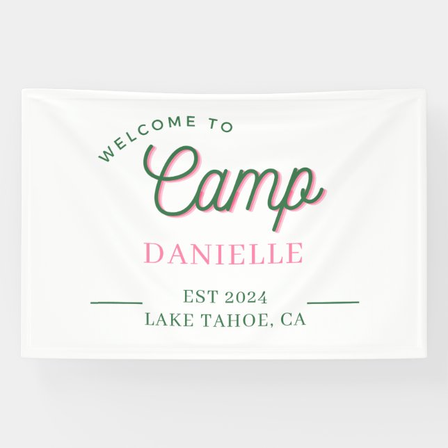 Banderoles Camping Bachelorette Party Parent Personnalisé (Horizontal)