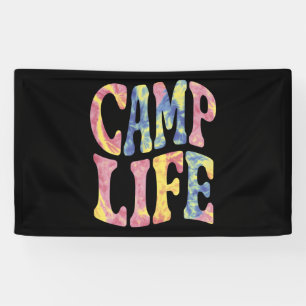 Banderoles Camping Filles d'été Camp Life Tie-Die Rétro 