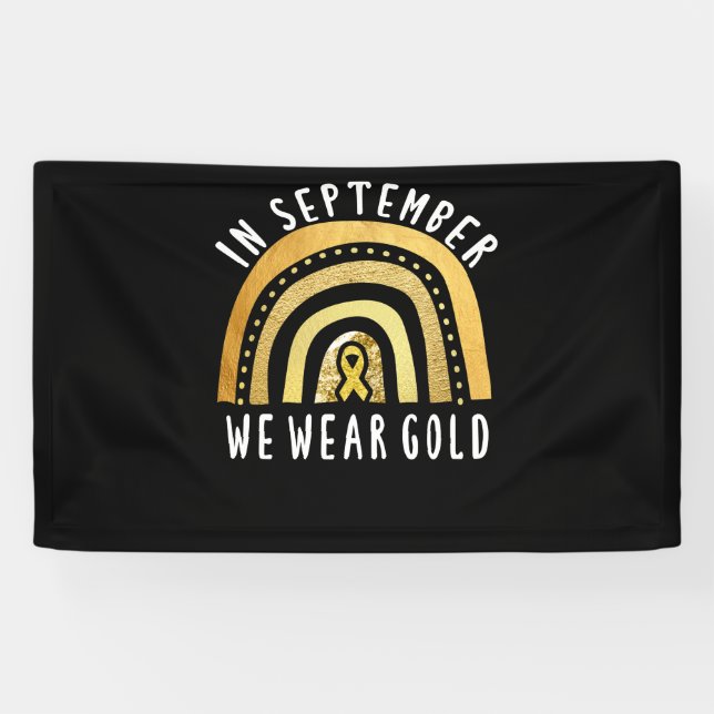 Banderoles Cancer Boho Rainbow En Septembre Nous Portons De L (Horizontal)