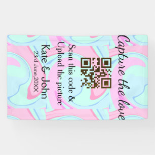 Banderoles Capturer l'amour ajoutez un scan QR mélange rose b