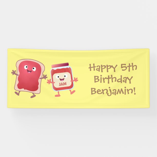 Banderoles Caractères de dessins animés sur le pain et la con (Horizontal)