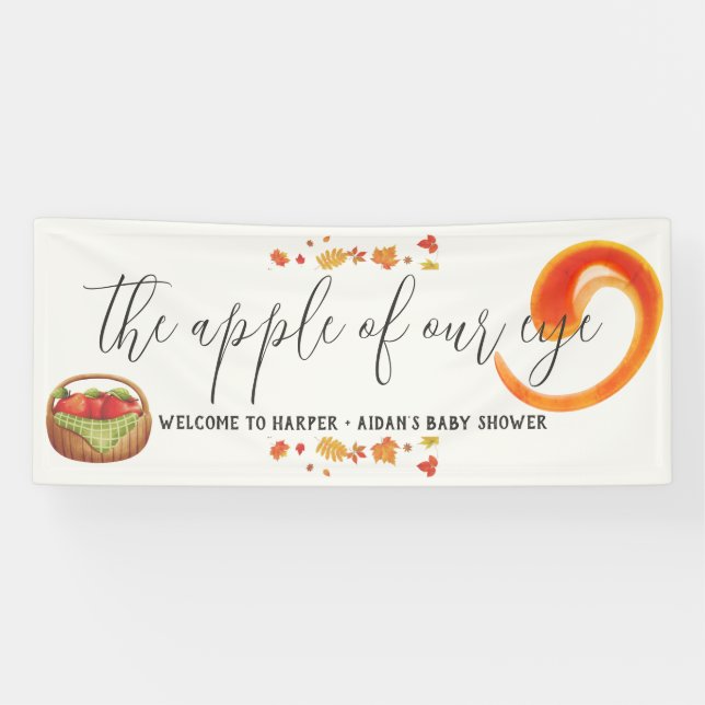Banderoles Caramel Apple Baby shower rouge Bienvenue Vinyl Ba (Horizontal)