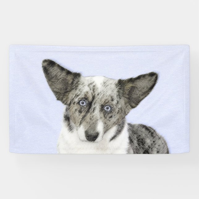 Banderoles Cardigan Welsh Corgi Peinture - Art Chien original (Horizontal)