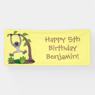 Banderoles Caricature de bande de gibbon joyeux