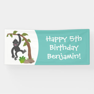 Banderoles Caricature de bébé gorille joyeux