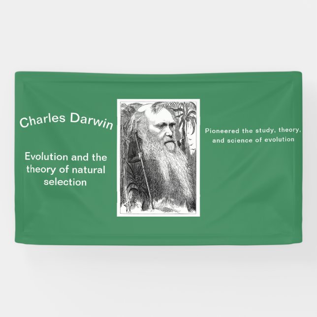 Banderoles Caricature de Charles Darwin (Horizontal)