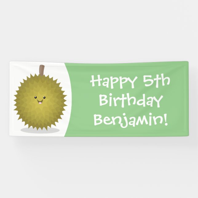 Banderoles Caricature de durian joyeux (Horizontal)