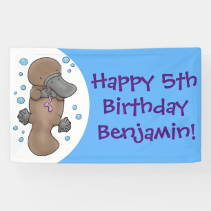 Banderoles Caricature de platypus bébé très heureuse