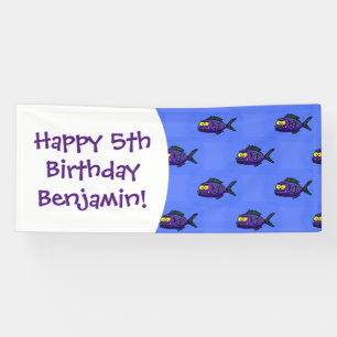 Banderoles Caricature de poisson de Piranha