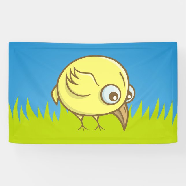 Banderoles Caricature d'oiseau jaune (Horizontal)