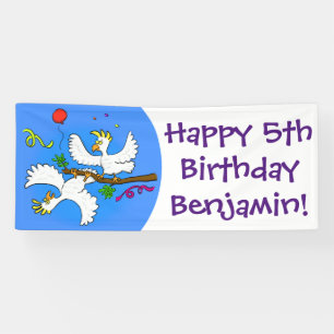 Banderoles Caricature d'oiseaux de cockatoo amusante