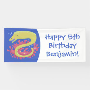 Banderoles Caricature humoristique murène verte