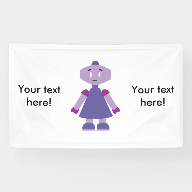 Banderoles Caricature pour fille de robot (Horizontal)
