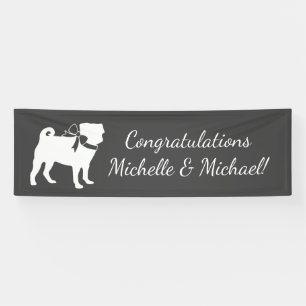 Banderoles Carlin Chien Baby shower Gris Chiot Chien Neutre G