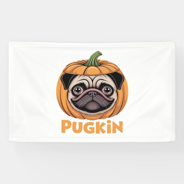 Banderoles Carlin Pougkin Halloween Joyeux Halloween T-S surd (Horizontal)