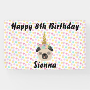 Banderoles Carlin Unicorn Petite fille fête d'anniversaire