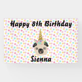 Banderoles Carlin Unicorn Petite fille fête d'anniversaire