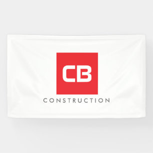 Banderoles Carré rouge Monogramme Construction, Entrepreneurs