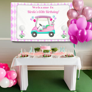 Banderoles Cart de golf élégant pour fête d'anniversaire de f